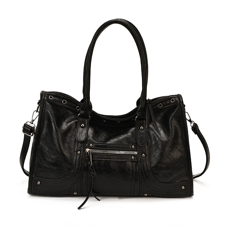 Vintage Pocket Shoulder Tote Bag