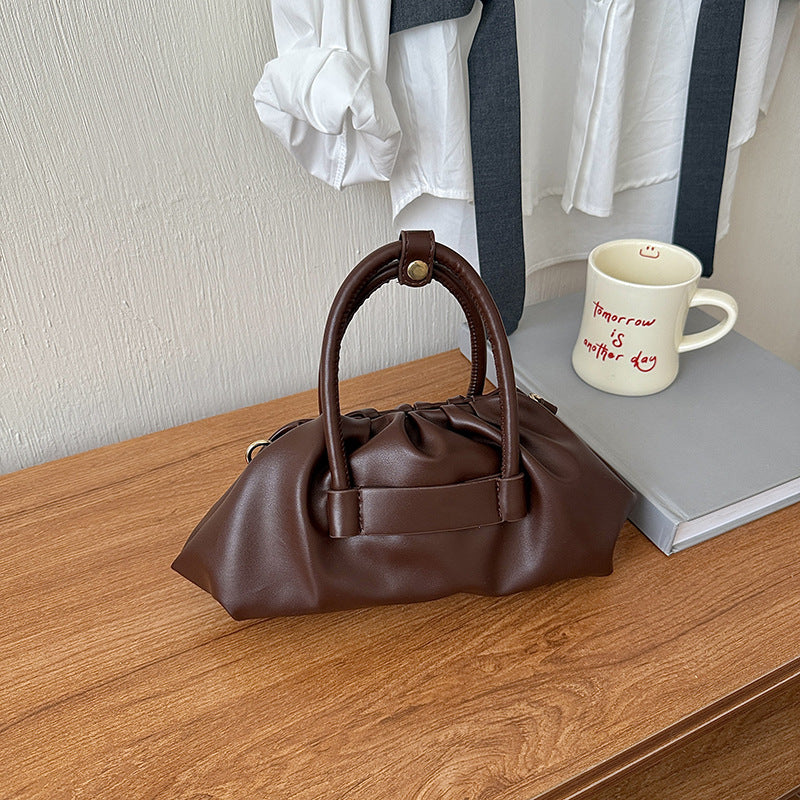 Ruched Top Handle Handbag