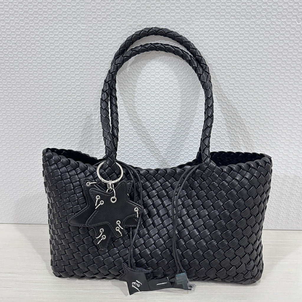 Woven Tote Bag with Drawstring Pouch